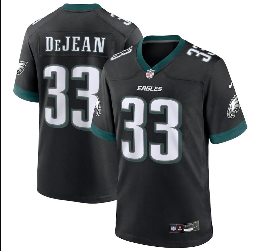Men Nike Philadelphia Eagles 33 Cooper DeJean Black 2024 NFL Draft Alternate Player Game Jersey